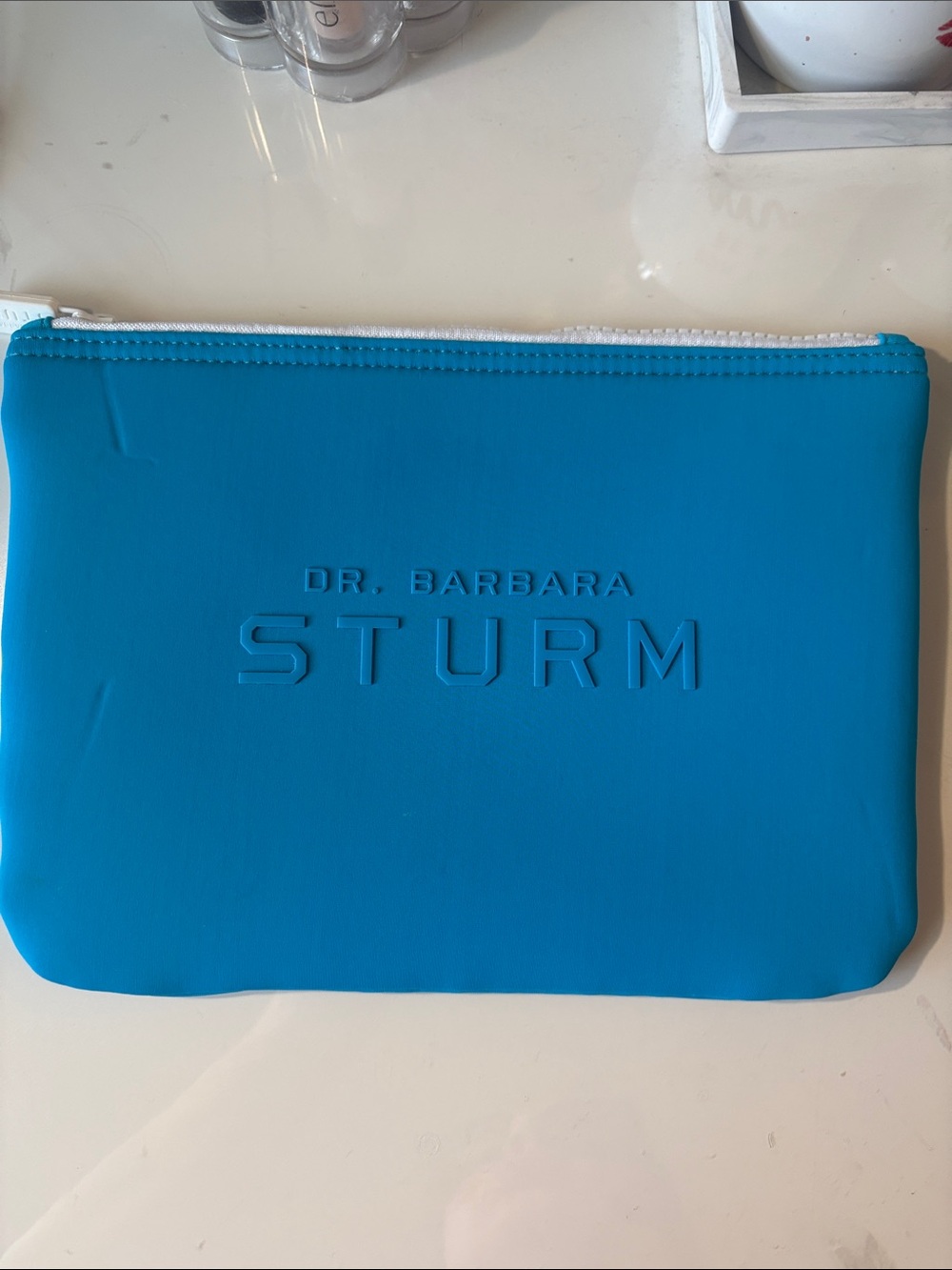 Dr. Barbara Sturm Turquoise Blue Zip Toiletry Pouch